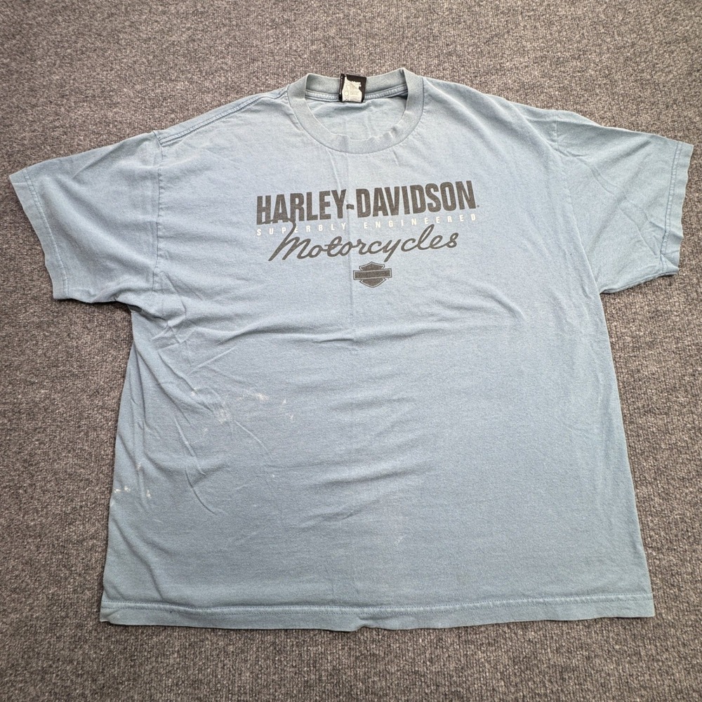 Harley Davidson T Shirt Mens 2XL Blue Freeport Bahamas Biker Graphic Tee